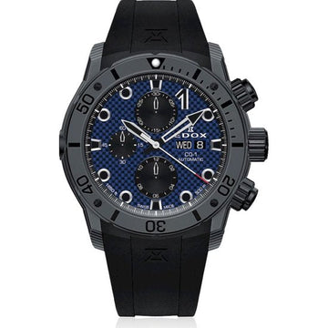 EDOX CO-1 CARBON 01125 CLNGN BUNN Chronograph Automatic Men's Diving Watch 50 ATM 45mm