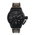 TW Steel Canteen CS116 Automatic Herenhorloge 45mm met zwart wijzerplaat en robuuste leren band. Stijlvol horloge voor moderne heren.
