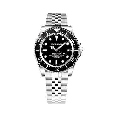 BOBROFF Men's Automatic Professional Diver Stainless Steel Watch 44mm