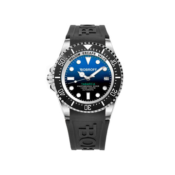 BOBROFF Man's Automatic Blue Dial Diver Watch | Stainless Steel, Sapphire 1000M 44mm