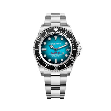 BOBROFF Automatic Man's Professional Diver: 100 ATM Steel, Helium Valve 44mm