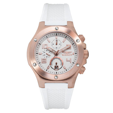 BOBROFF Unisex Quartz Steel Pink Gold Watch 43mm