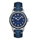 Montblanc 1858 Automatic 126758 Herenhorloge 40mm met blauwe wijzerplaat en lederen band, Swiss Made horloge in klassieke stijl.