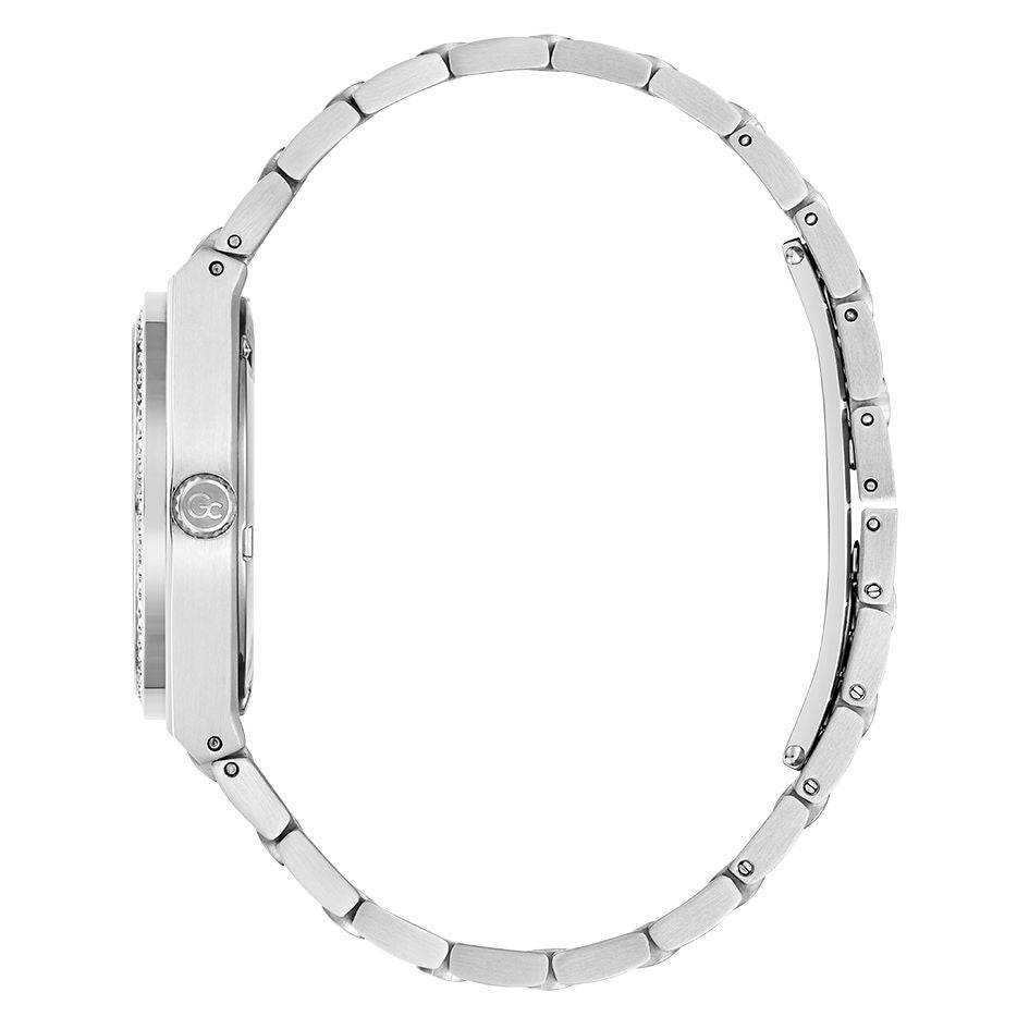 Gc Classic Dameshorloge 34mm - Z38001L9MF met groene wijzerplaat, roségouden accenten en zilverkleurige schakelband. Luxe Swiss Made dames horloge.