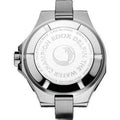Achterkant van Edox Delfin Dames Duikhorloge 38mm 20 ATM met gegraveerd logo en specificaties, ideaal voor duiken en dagelijks gebruik.