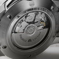 Detail van de achterkant van de Maurice Lacroix Pontos PT6388-SS001-320-2 Automatic Chronograaf Herenhorloge 43mm met zichtbaar Zwitsers uurwerk.