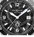 Montblanc 1858 Iced Sea Automatic Date ref: 129371 Herenhorloge 41mm met zwarte ijzige wijzerplaat, datumvenster en luminescerende wijzers. Luxe Zwitsers duikhorloge voor heren.
