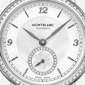 Montblanc Start legacy Small Second Automatic Diamonds Dameshorloge 32mm met diamanten bezel en subdial, elegant Zwitsers dameshorloge.